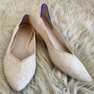 Rothy's Cream Flats with Blue Accents